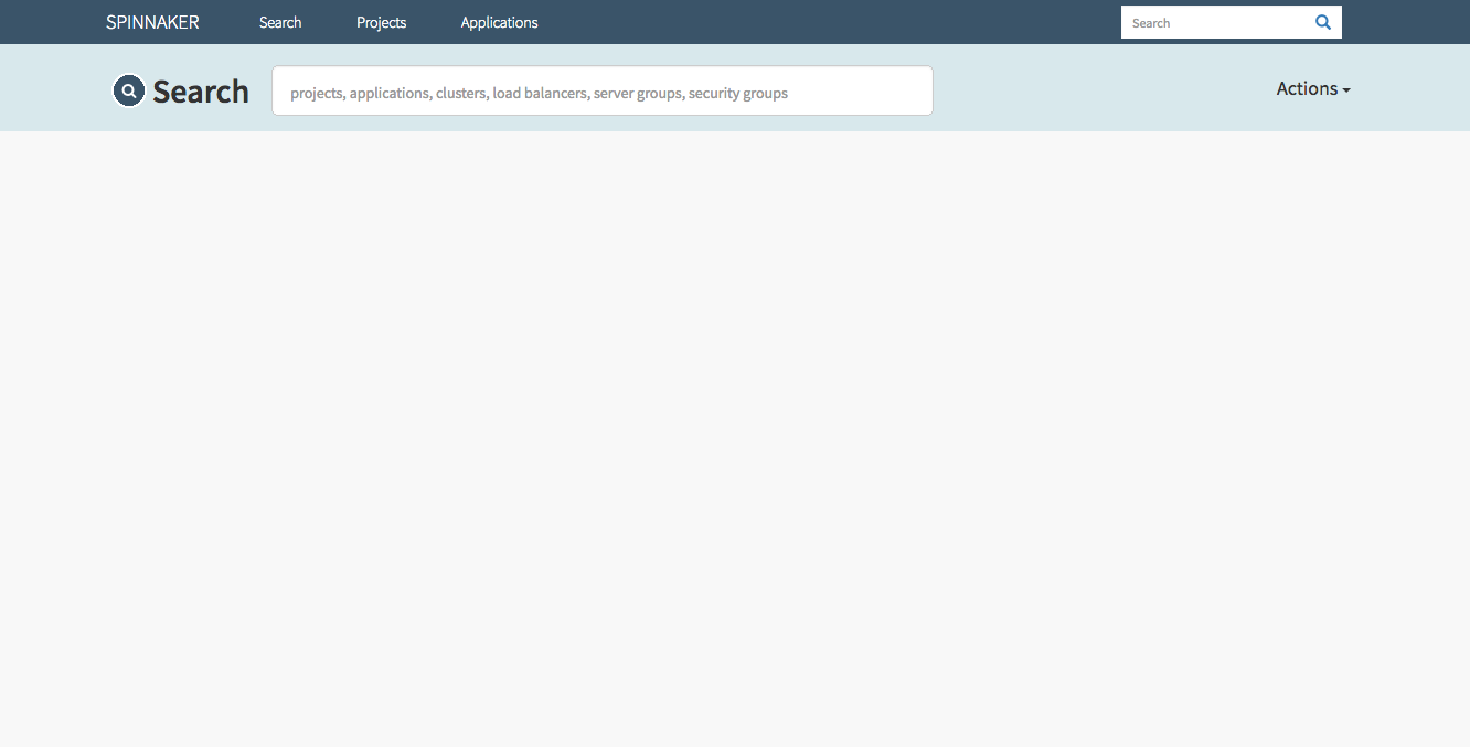 (Caption) Spinnaker’s dashboard, empty for now. That’ll change quite soon.